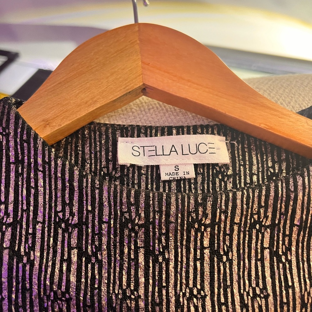 Stella Luce Elegant Black and Rose Gold Dress